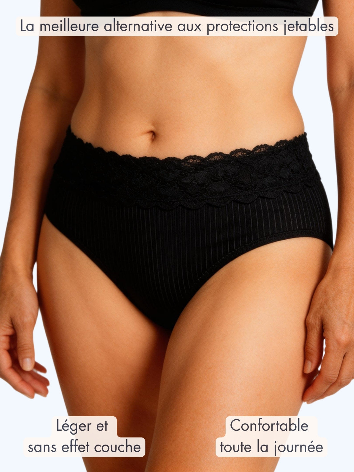 Culotte Laura taille haute dentelle absorbante