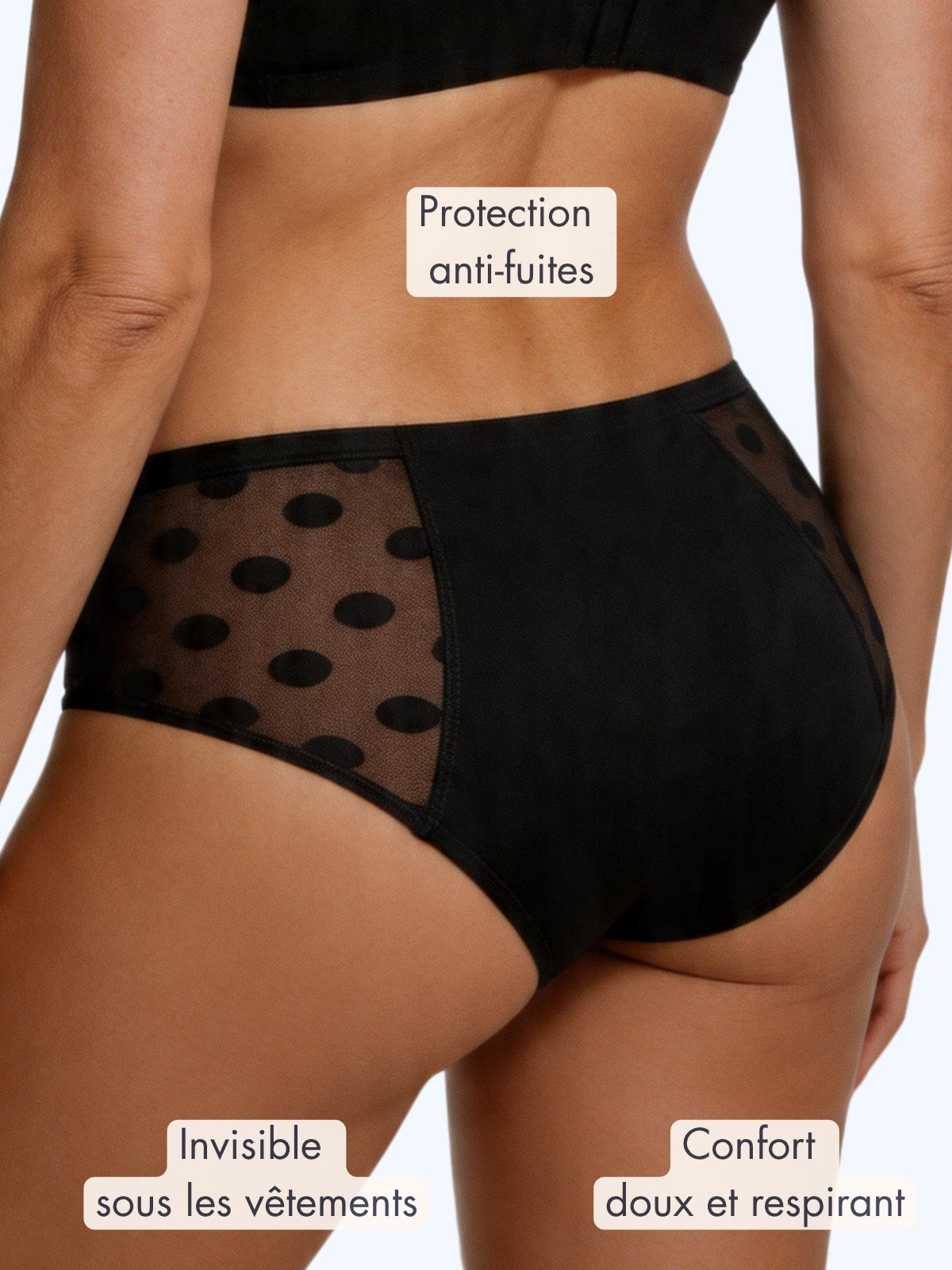 Culotte invisible plumetis absorbante