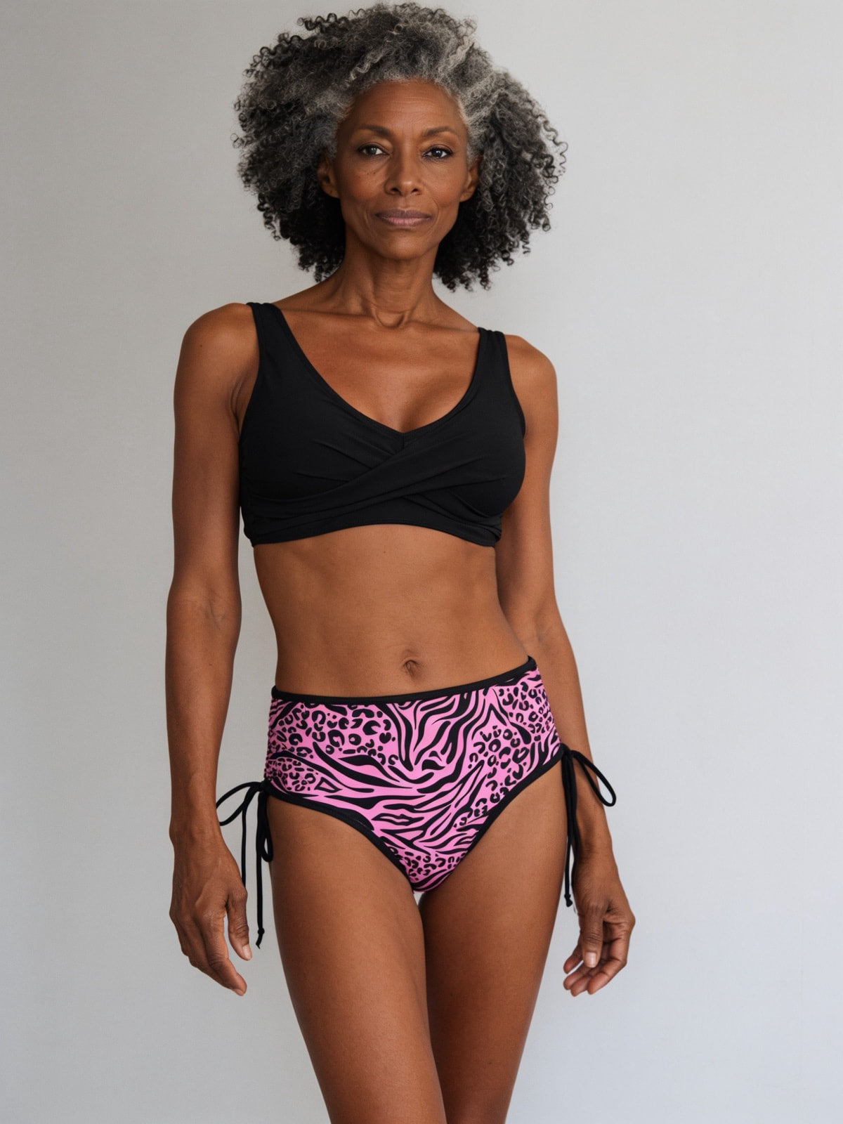 Bas de maillot taille haute à lacets absorbant