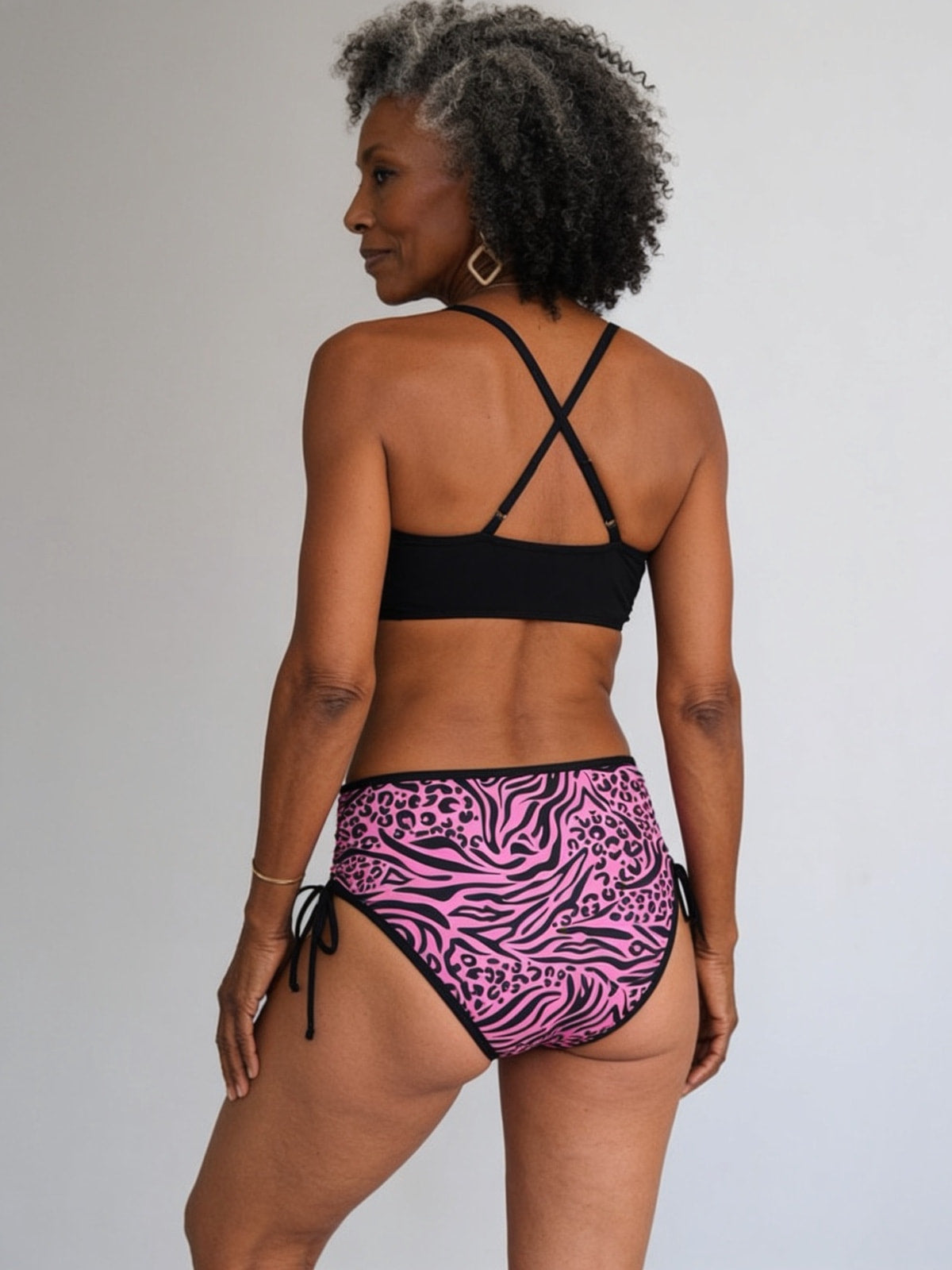 Bas de maillot taille haute à lacets absorbant