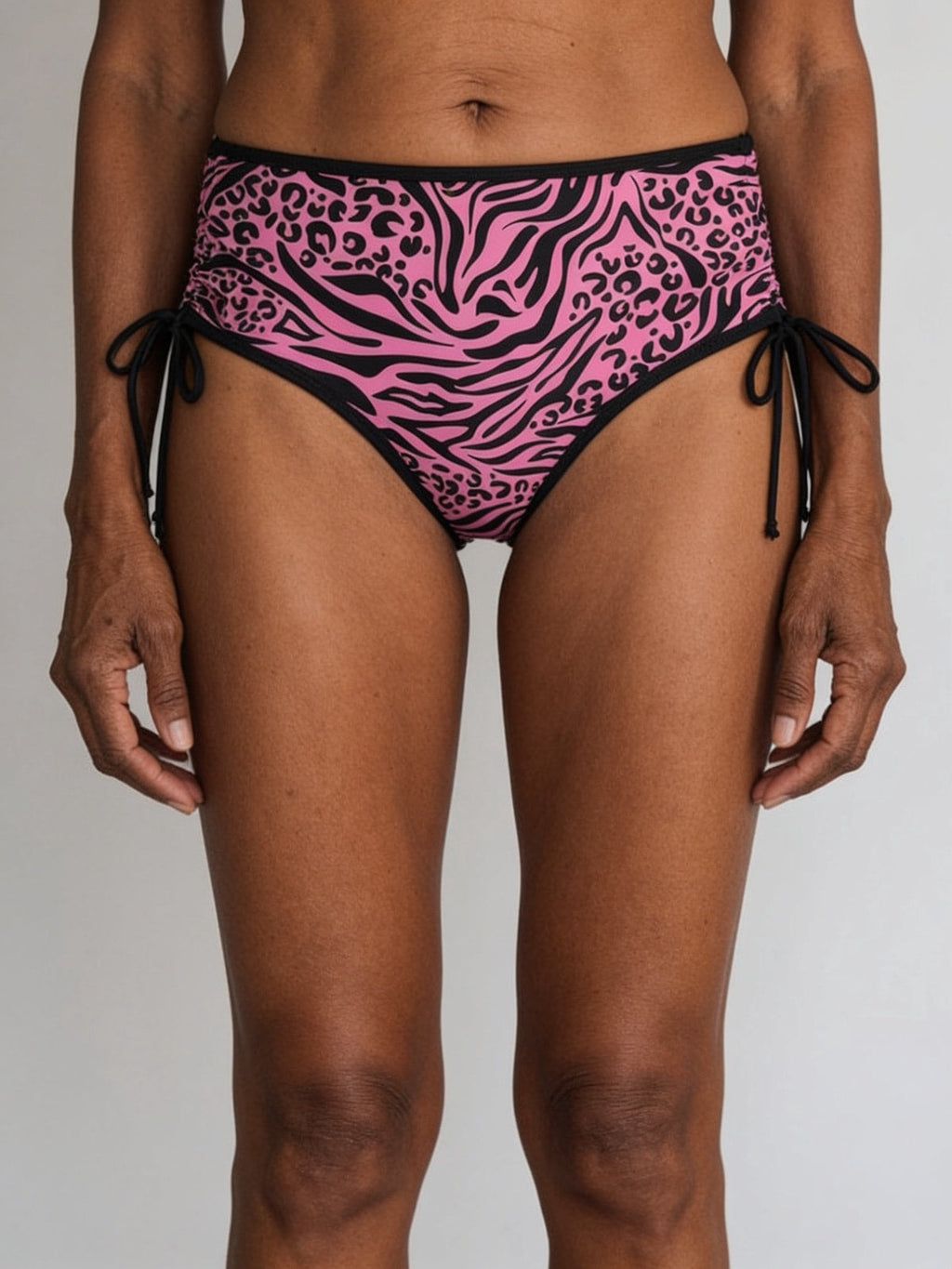 Bas de maillot taille haute à lacets absorbant
